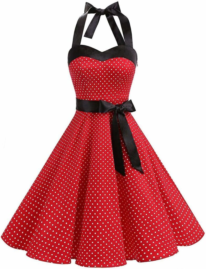 FYMNSI Womens Vintage 1950s Party Dress Rockabilly Sleeveless Retro Cocktail Dress Halterneck Pleated Skirt A-line Floral Print Evening Dress Prom Dress