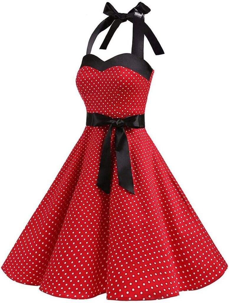 FYMNSI Womens Vintage 1950s Party Dress Rockabilly Sleeveless Retro Cocktail Dress Halterneck Pleated Skirt A-line Floral Print Evening Dress Prom Dress